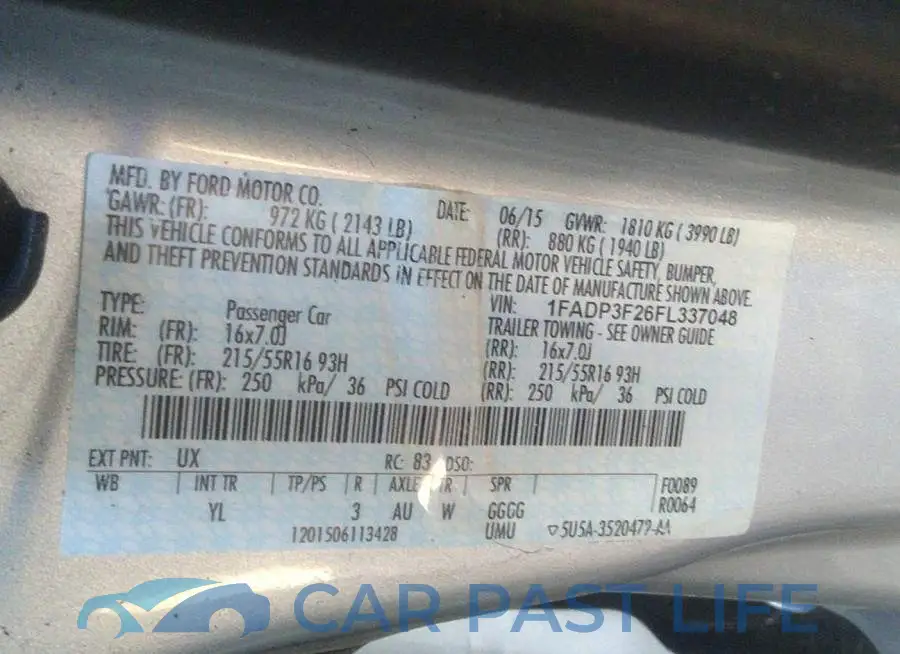 1FADP3F26FL337048# 9