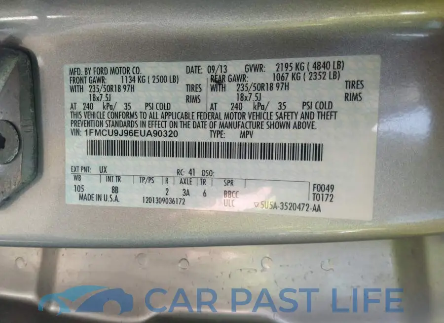 1FMCU9J96EUA90320# 9
