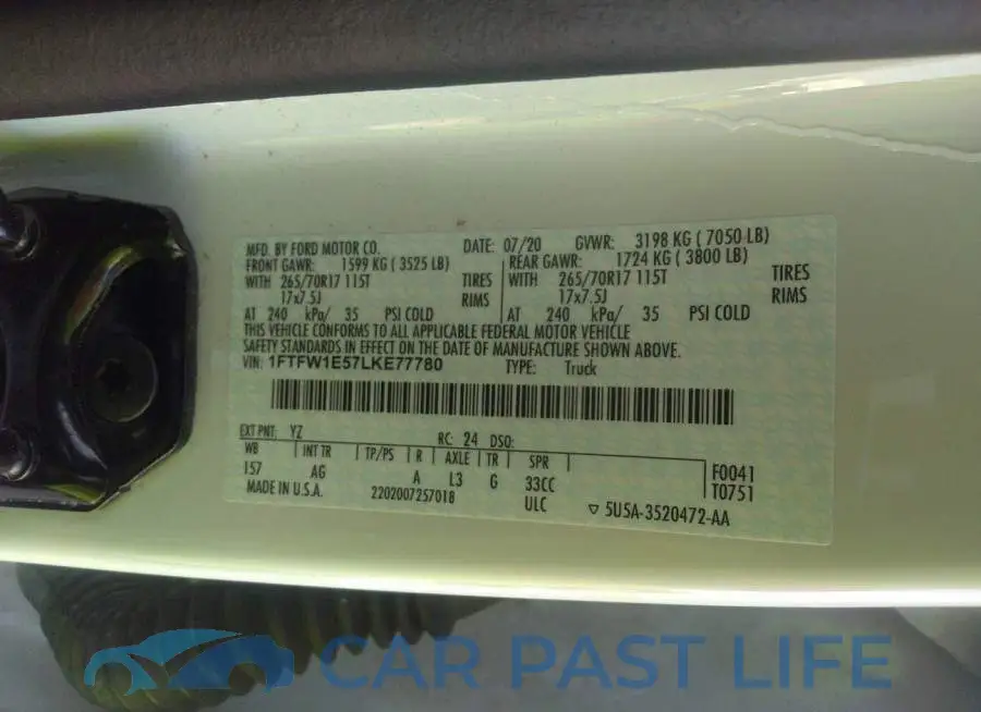 1FTFW1E57LKE77780# 9