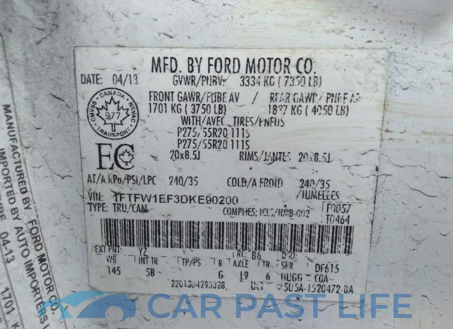 1FTFW1EF3DKE90200# 9