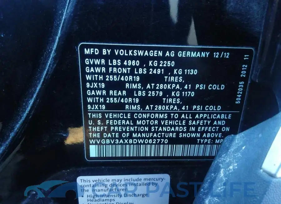 WVGBV3AX8DW062770# 9