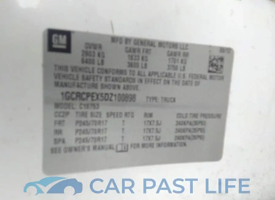 1GCRCPEX5DZ100898# 9