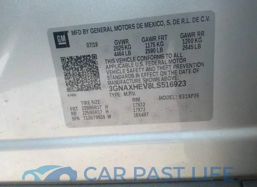 3GNAXHEV8LS516923# 9