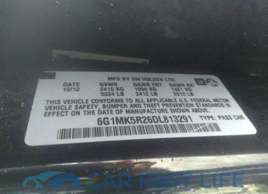 6G1MK5R26DL813291# 9