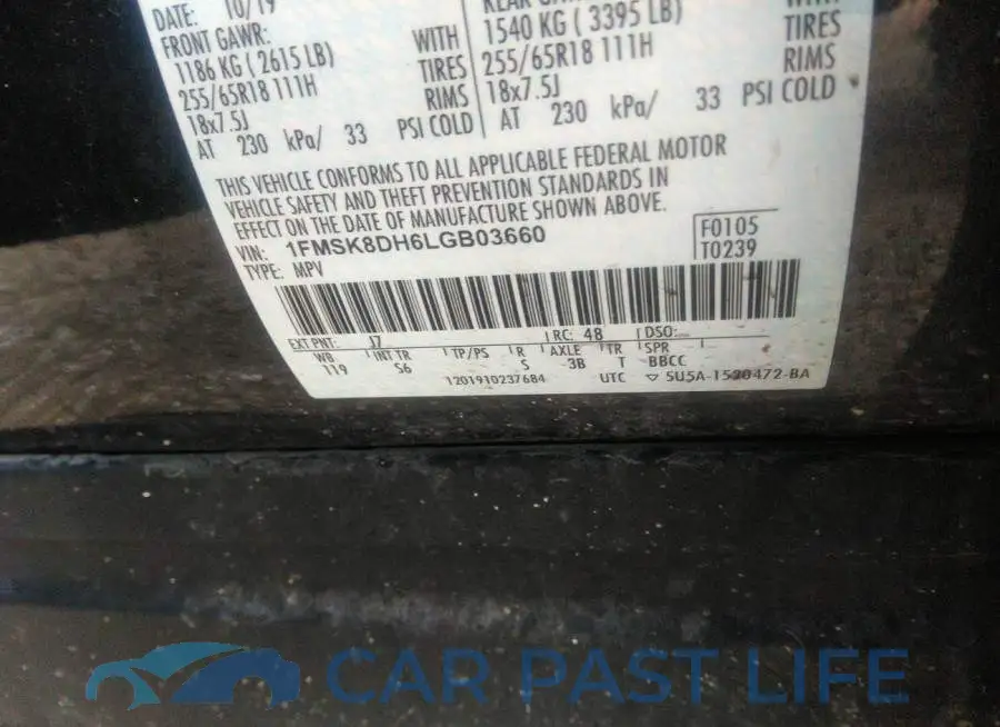 1FMSK8DH6LGB03660# 9