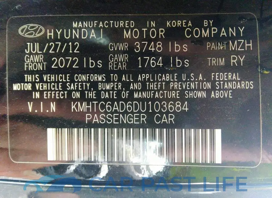 KMHTC6AD6DU103684# 9