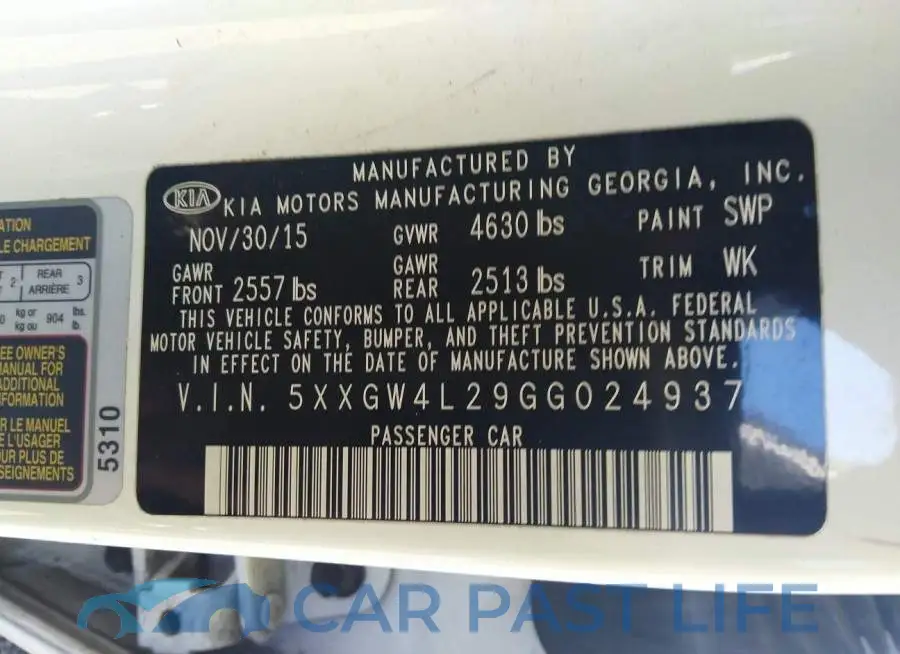 5XXGW4L29GG024937# 9