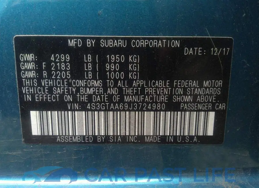 4S3GTAA69J3724980# 9