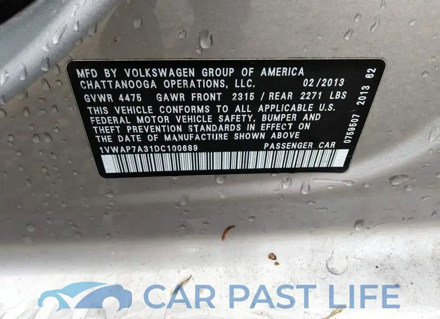 1VWAP7A31DC100689# 9