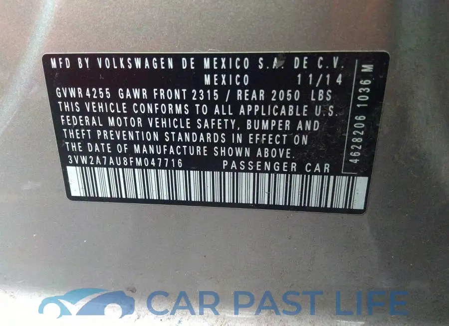 3VW2A7AU8FM047716# 9