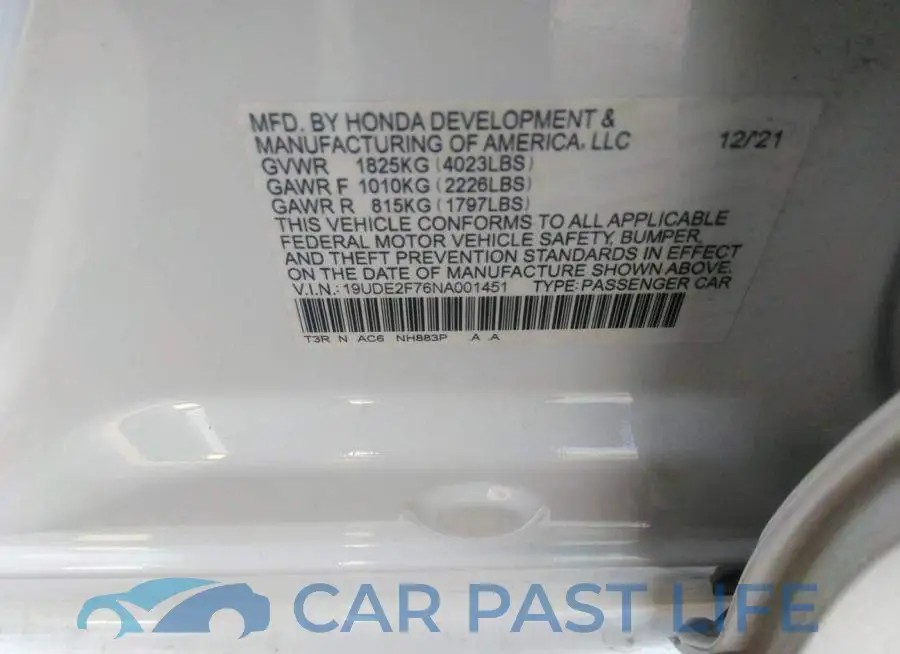 19UDE2F76NA001451# 9