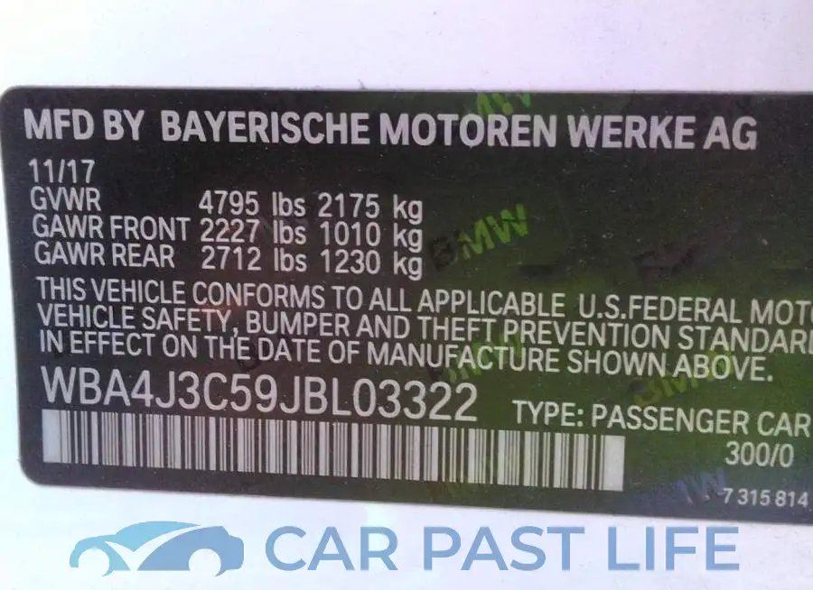 WBA4J3C59JBL03322# 9