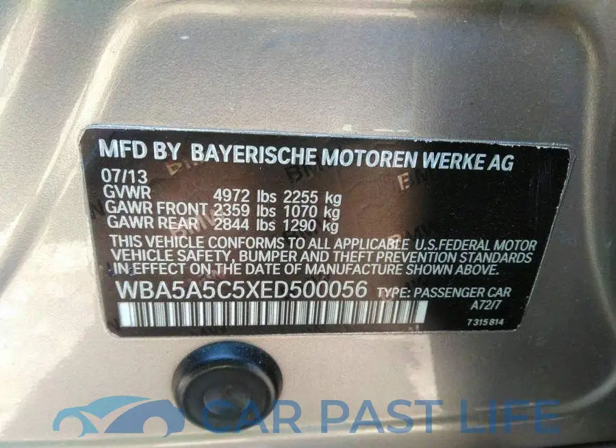 WBA5A5C5XED500056# 9