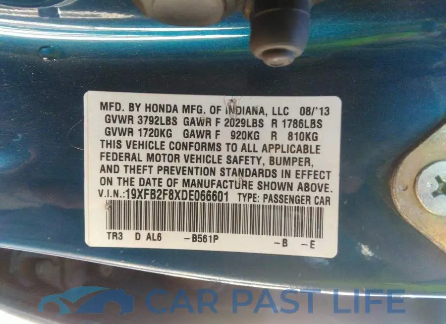 19XFB2F8XDE066601# 9