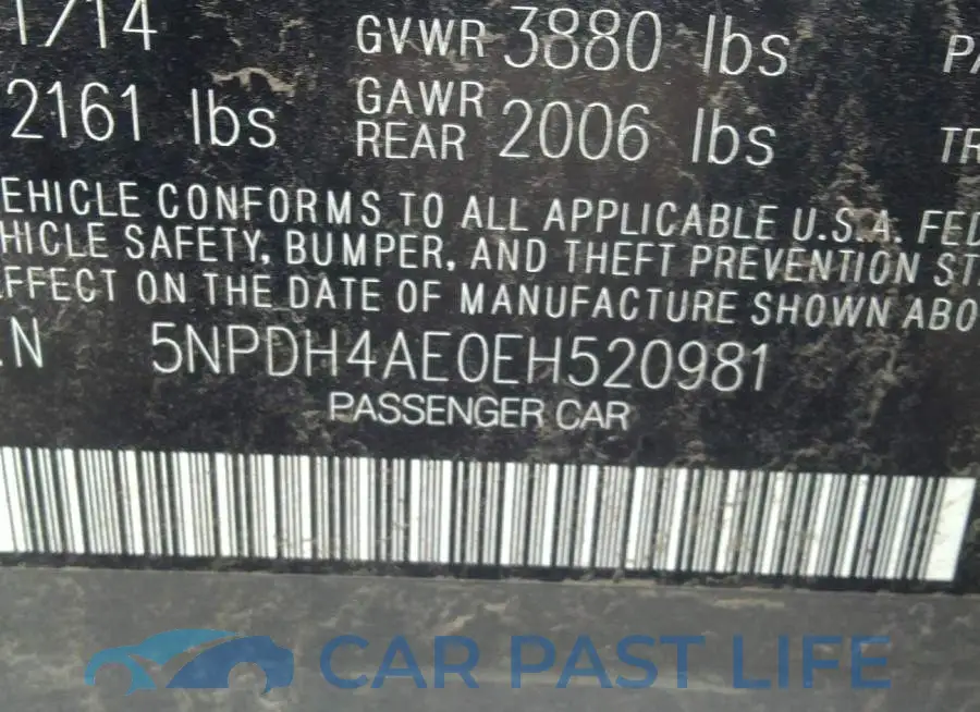 5NPDH4AE0EH520981# 9