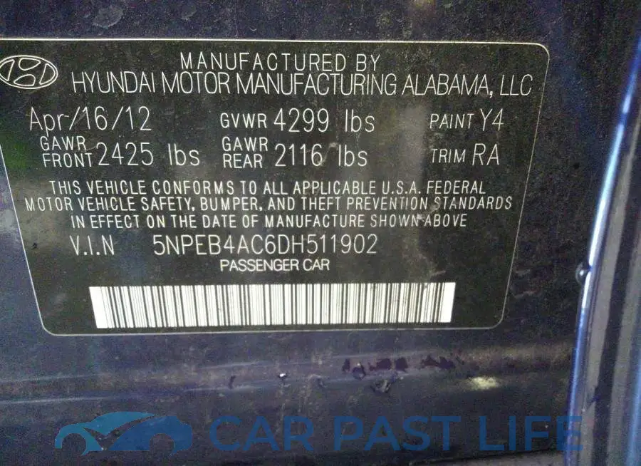 5NPEB4AC6DH511902# 9