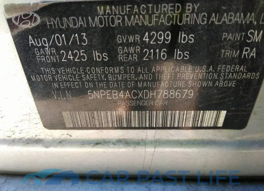 5NPEB4ACXDH788679# 9