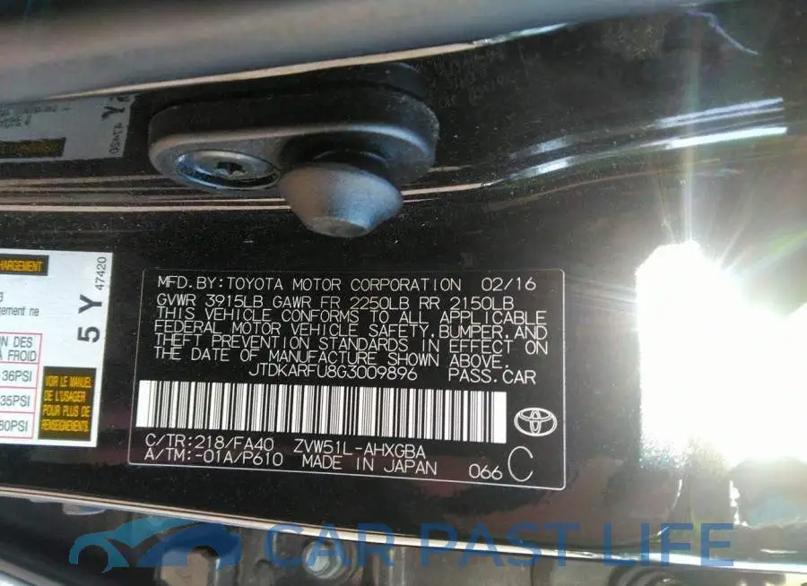 JTDKARFU8G3009896# 9