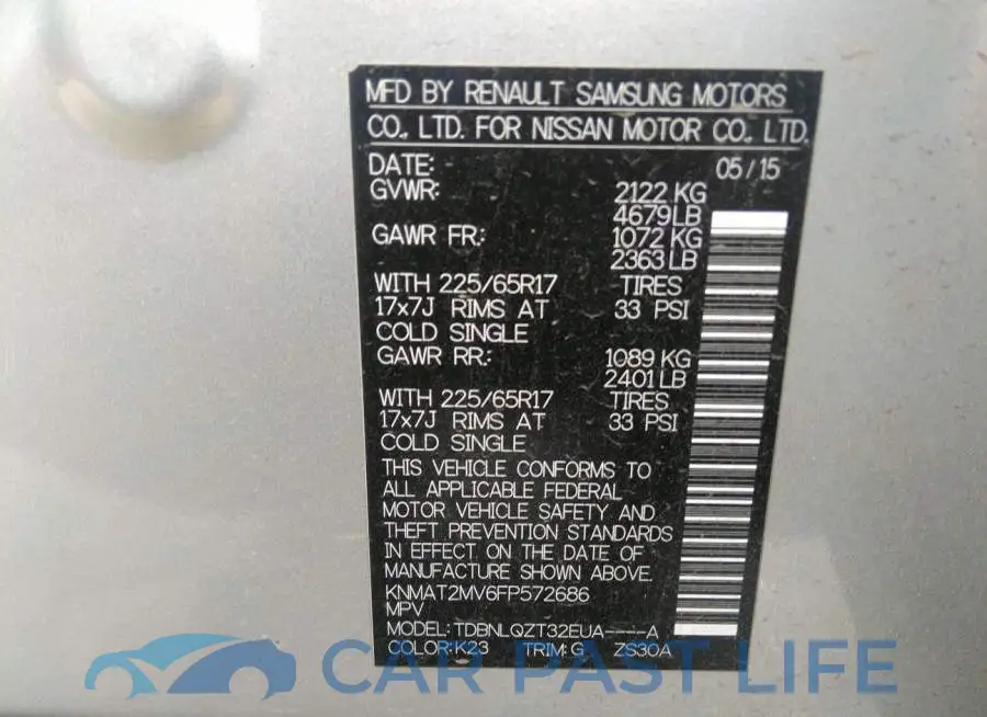 KNMAT2MV6FP572686# 9