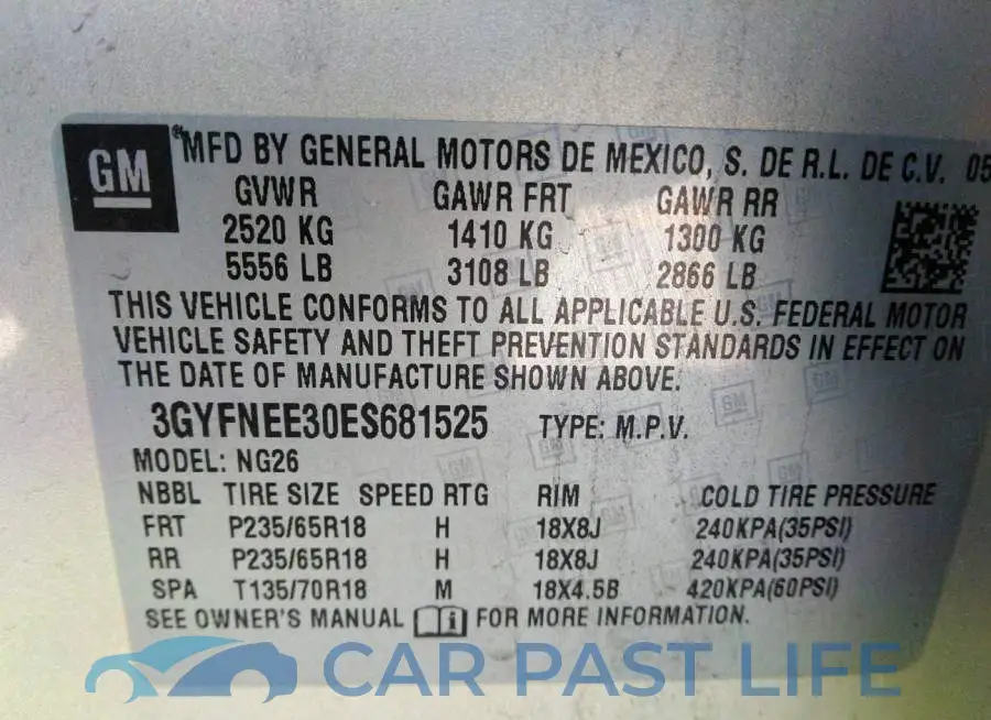 3GYFNEE30ES681525# 9