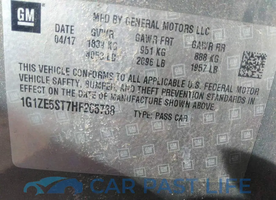 1G1ZE5ST7HF265738# 9