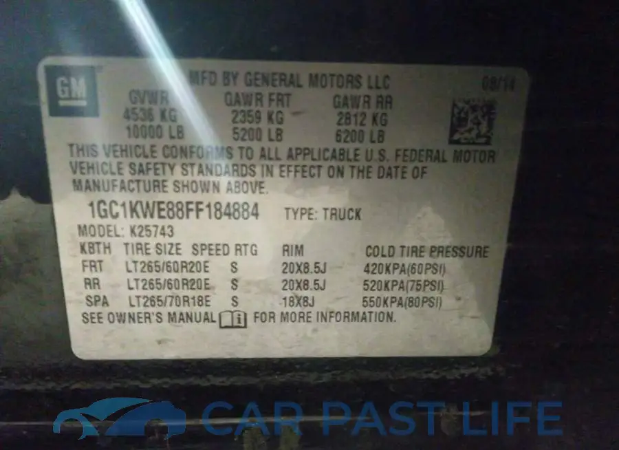 1GC1KWE88FF184884# 9