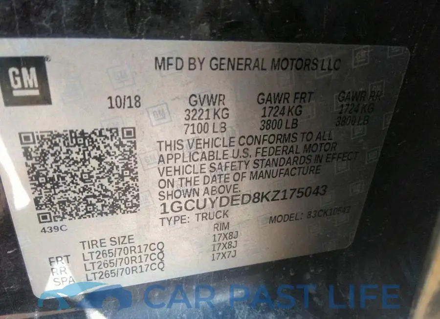 1GCUYDED8KZ175043# 9
