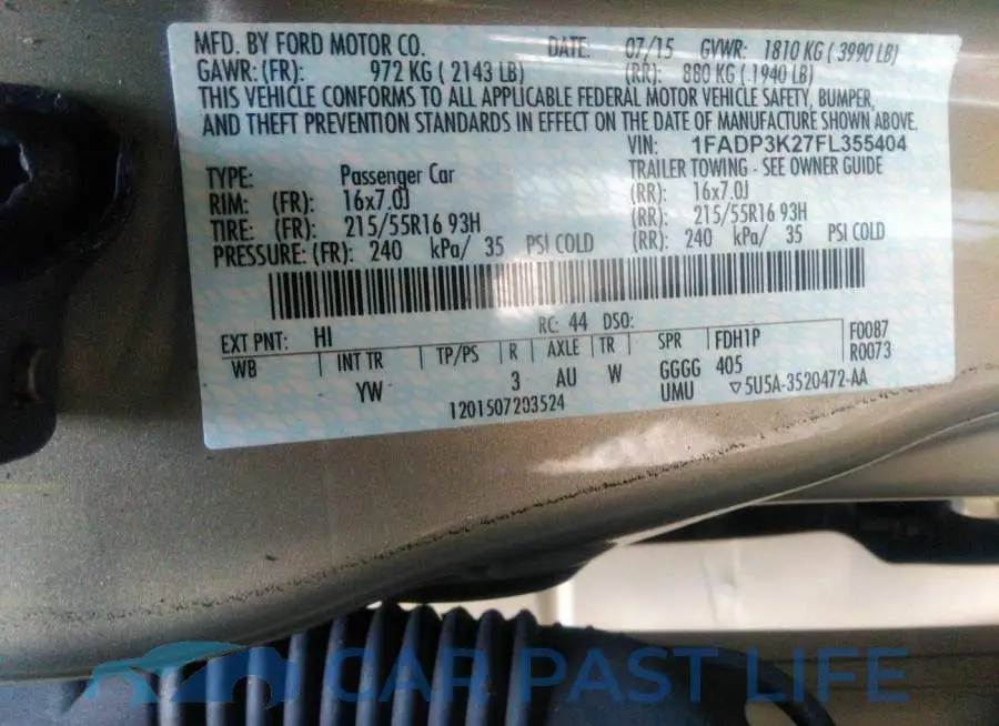 1FADP3K27FL355404# 9