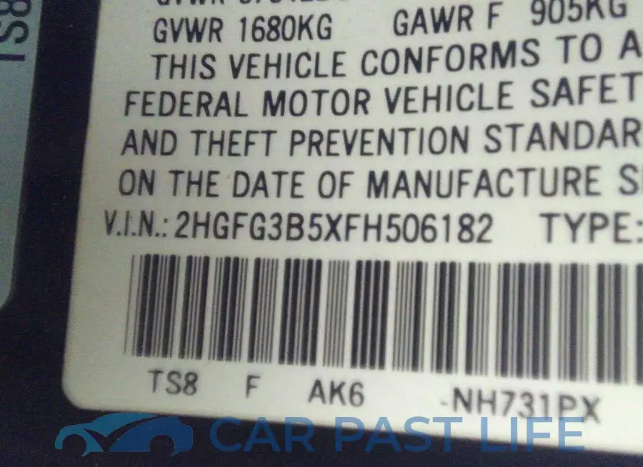2HGFG3B5XFH506182# 9