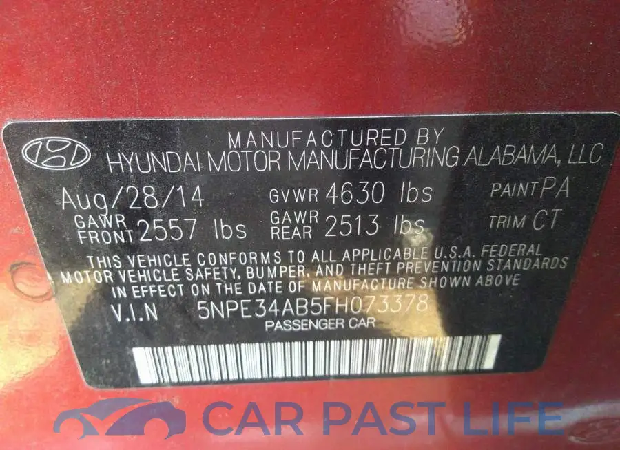 5NPE34AB5FH073378# 9
