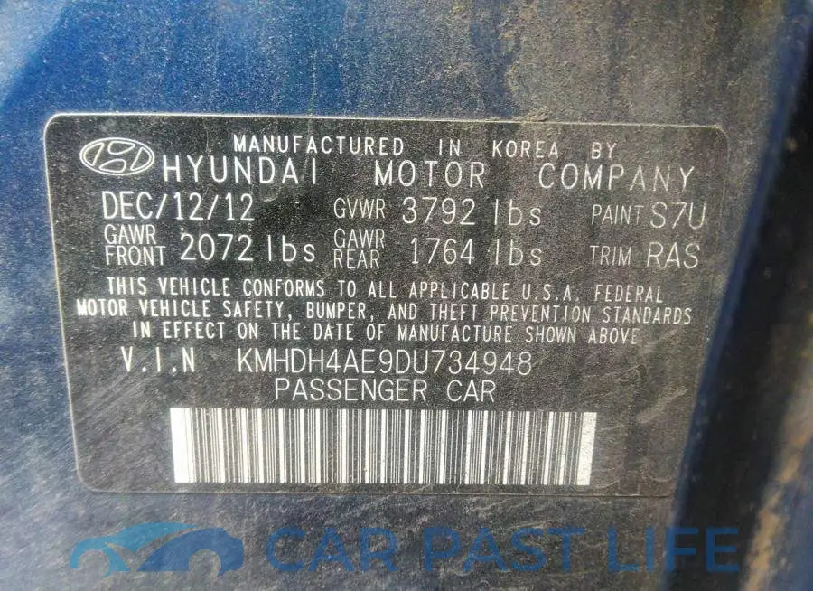 KMHDH4AE9DU734948# 9