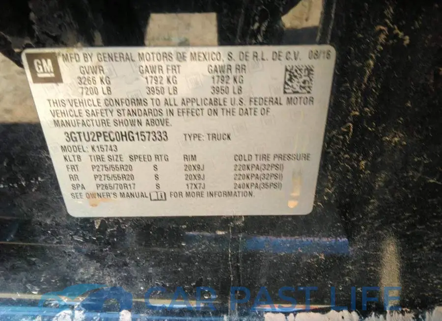 3GTU2PEC0HG157333# 9