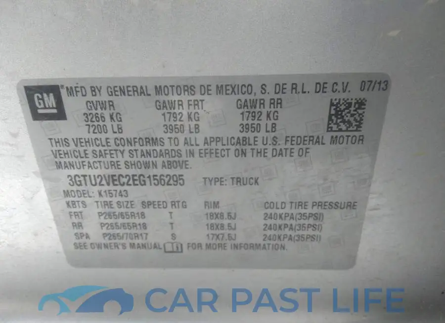 3GTU2VEC2EG156295# 9