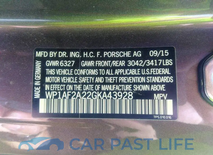WP1AF2A22GKA43928# 9