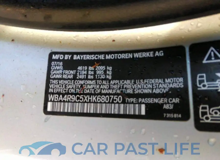 WBA4R9C5XHK680750# 9