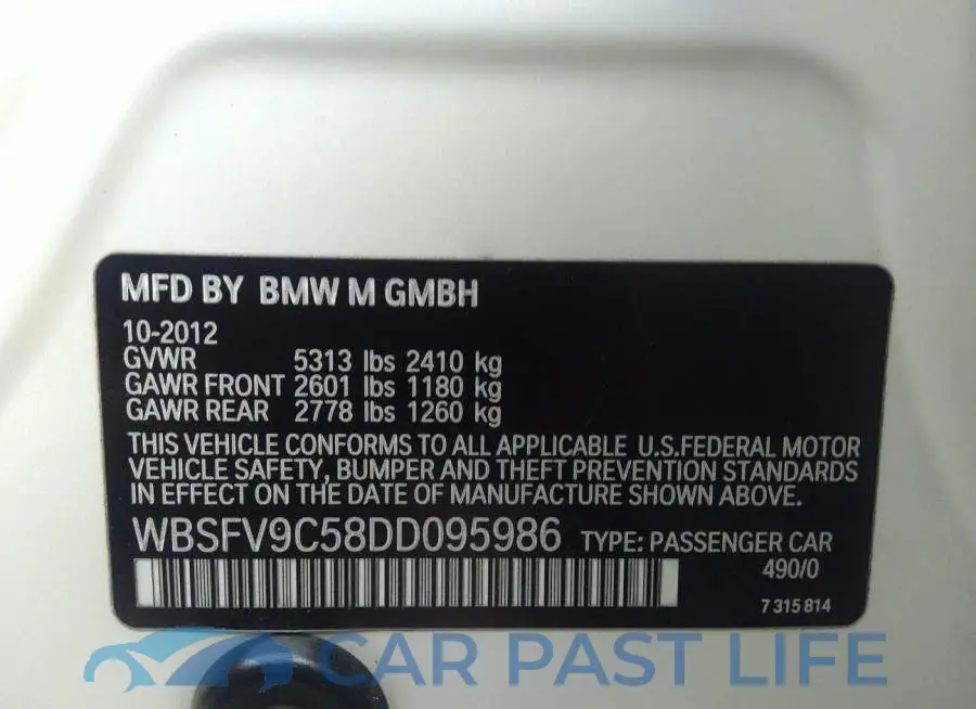 WBSFV9C58DD095986# 9