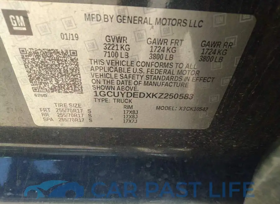 1GCUYDEDXKZ250583# 9
