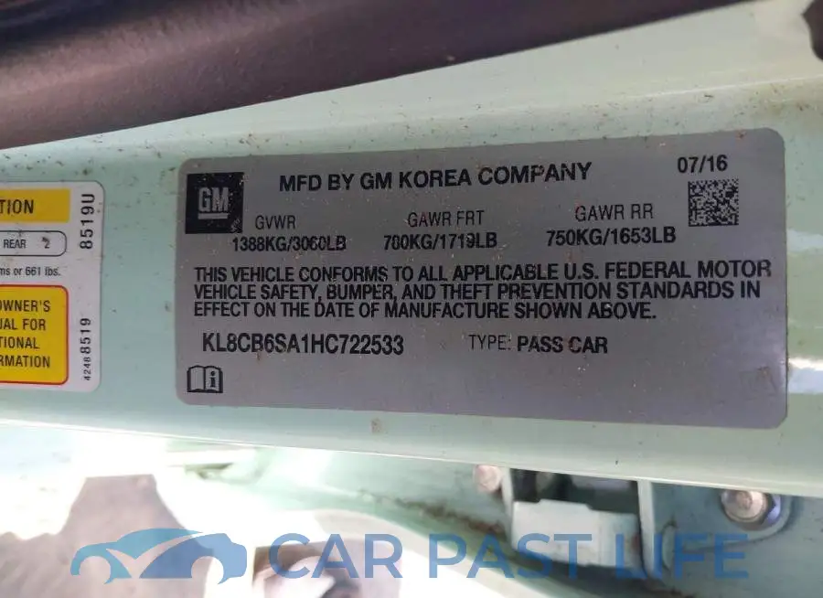 KL8CB6SA1HC722533# 9
