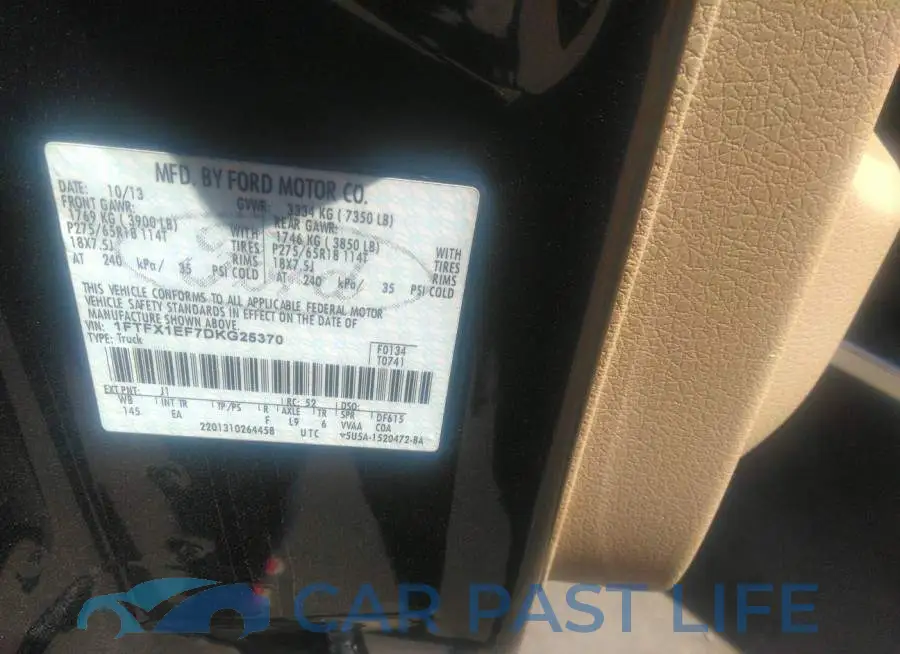 1FTFX1EF7DKG25370# 9