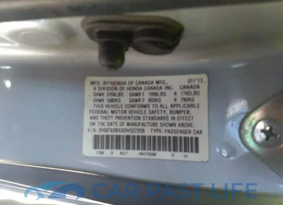 2HGFG3B53DH527209# 9