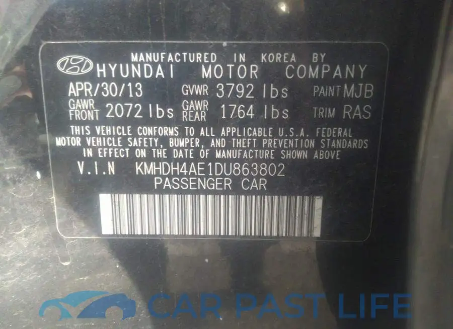 KMHDH4AE1DU863802# 9