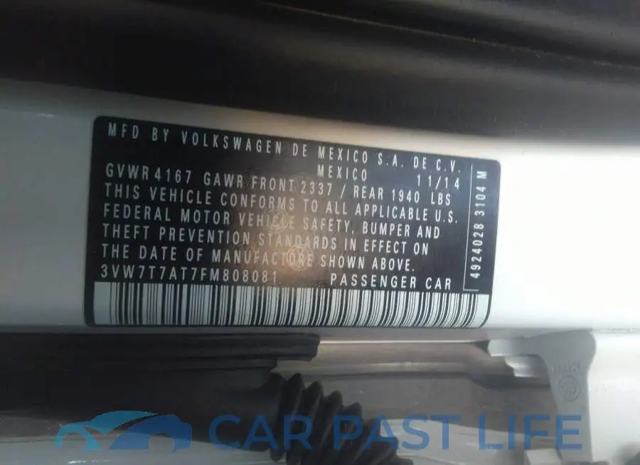 3VW7T7AT7FM808081# 9