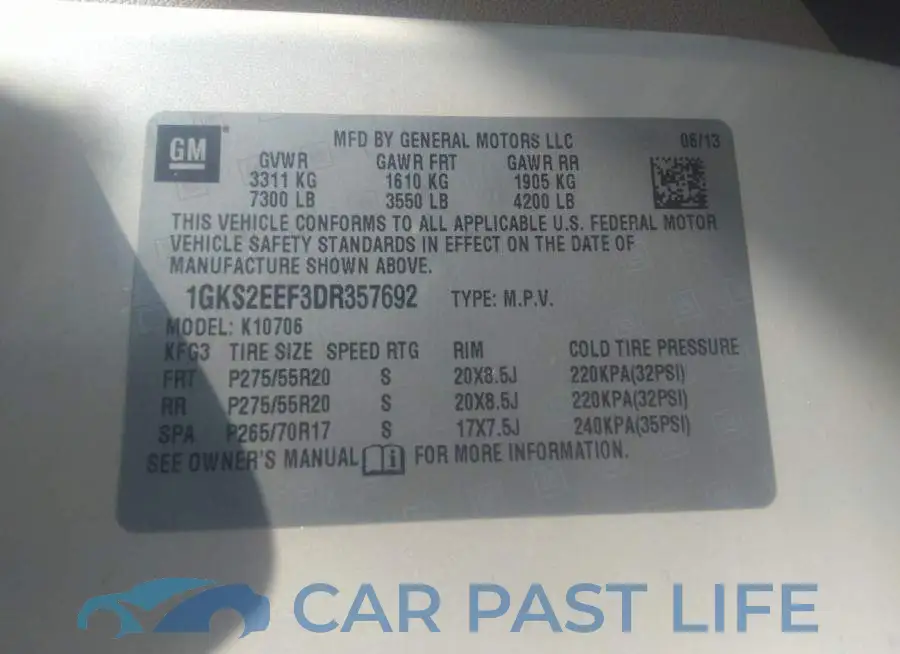1GKS2EEF3DR357692# 9