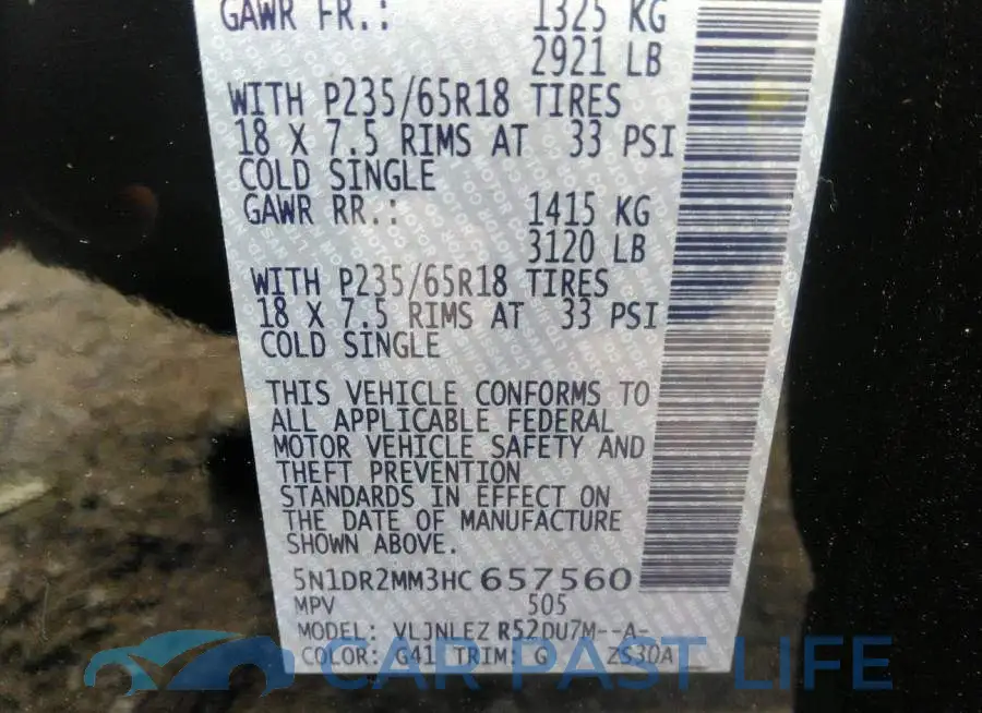 5N1DR2MM3HC657560# 9