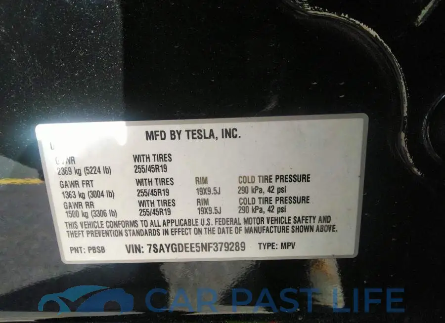 7SAYGDEE5NF379289# 9