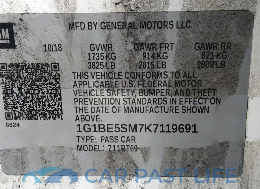 1G1BE5SM7K7119691# 9