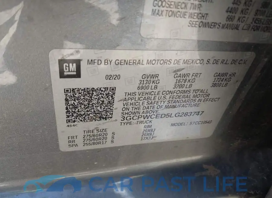 3GCPWCED5LG283747# 9