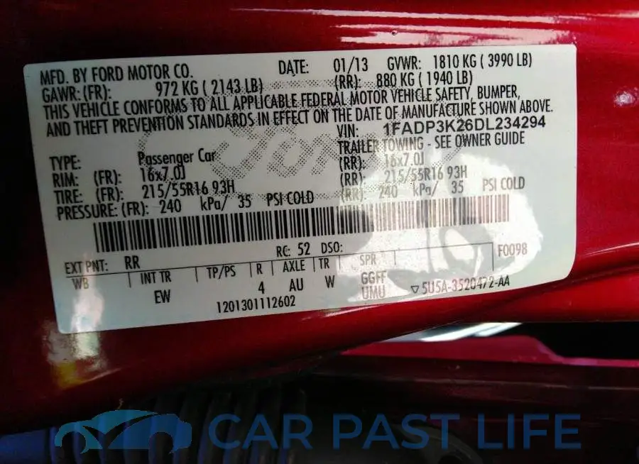 1FADP3K26DL234294# 9