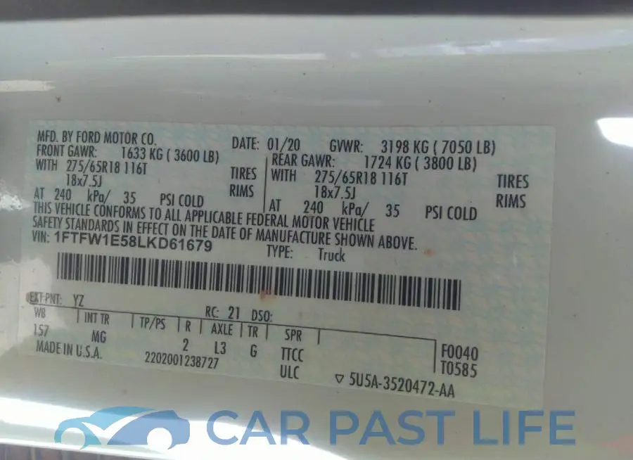 1FTFW1E58LKD61679# 9