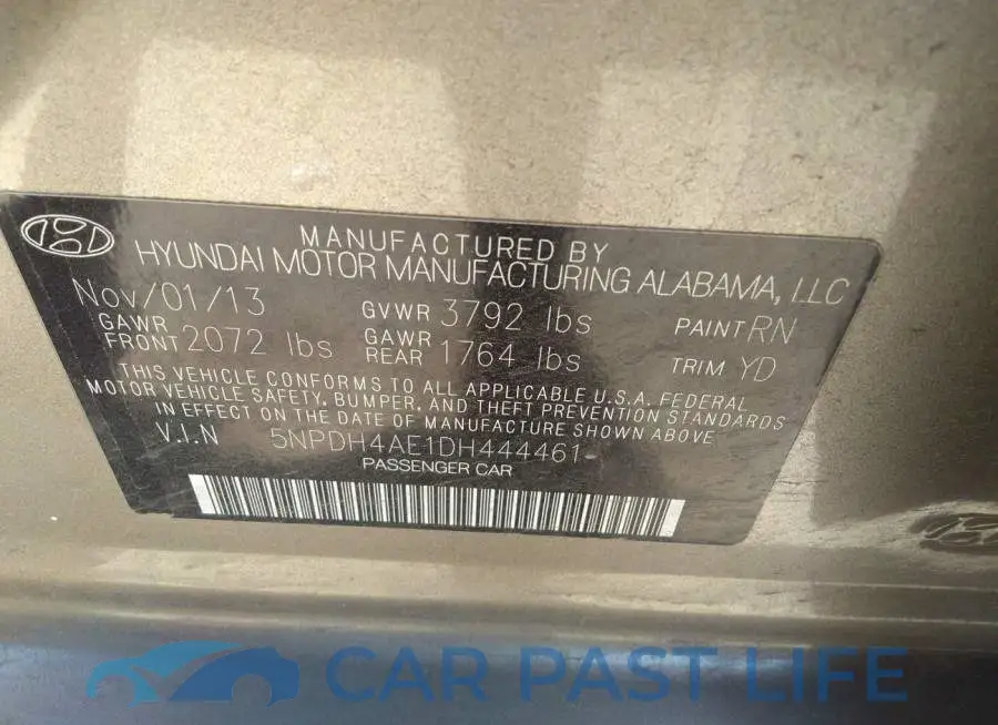 5NPDH4AE1DH444461# 9